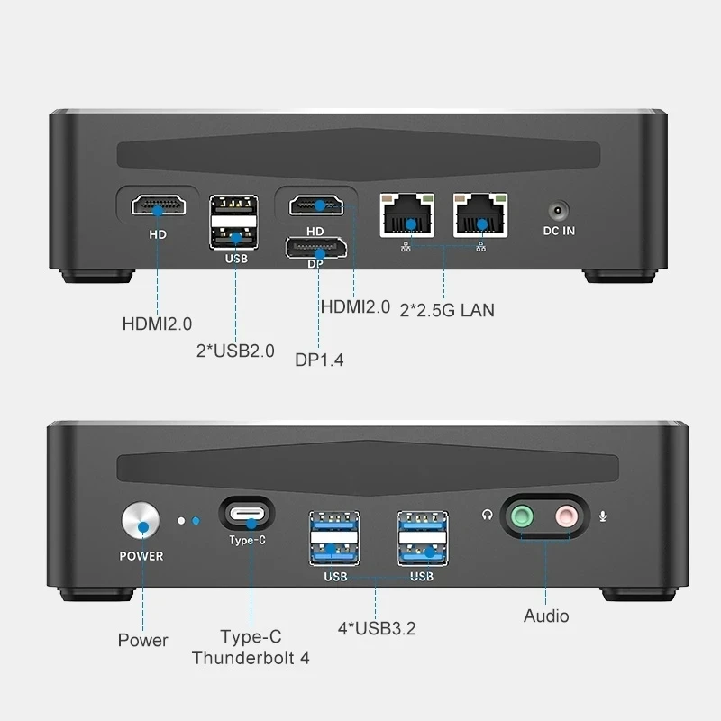 Intel Mini-PC-Kern der 13. Generation i7 1360p 13700h i9 13900h nuc 2xlan i225-v 2,5g Windows 11 2 * ddr5 pcie 4,0 Gaming-Computer Host wifi6