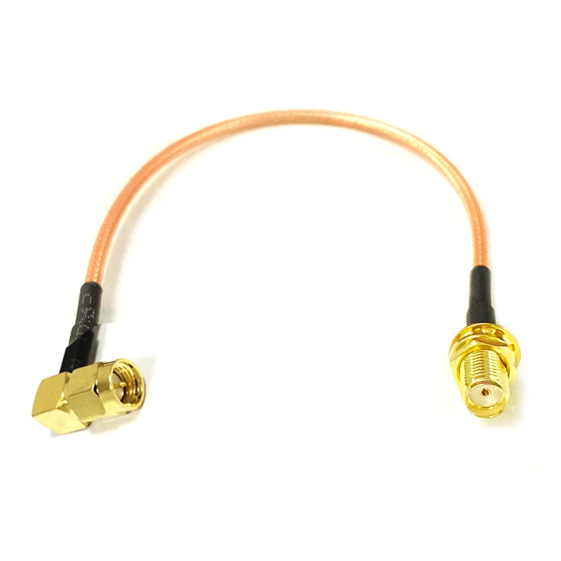 1PC Wireless Modem Extension SMA  Female  Jack  Nut To SMA   Male  Plug  Right  Angle RG316 Cable Adapter 15CM/30CM/50CM/100CM