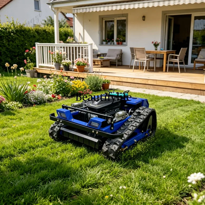 Asmt Customized RC All-Terrain Crawler Mower Robotic Safety Emergency Stop Adjustable Cutting Lifting Lawn Device
