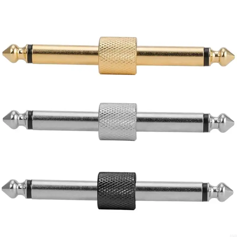 

652D 1/4" 6.35mm Guitar Effect Pedal Couplers, Effects Pedal Coupler Male to Male Adaptor for Guitar Pedalboard, Pack of 3Pcs