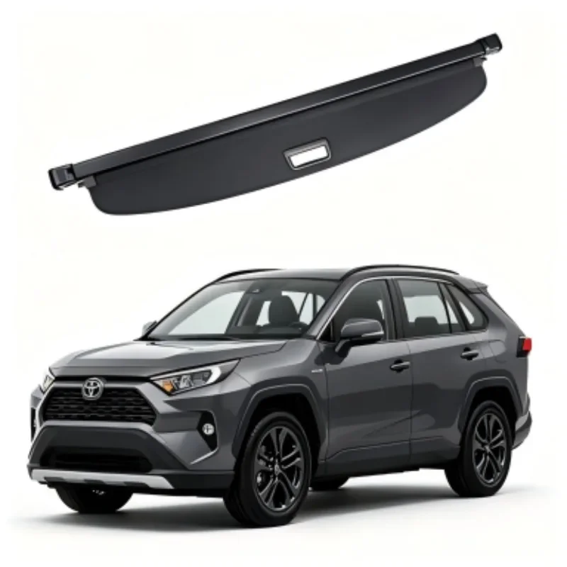Car Trunk Cargo Cover, Rear Parcel Shelf Shade Shield, Luggage Privacy Blind for Toyota RAV4 2020-2025