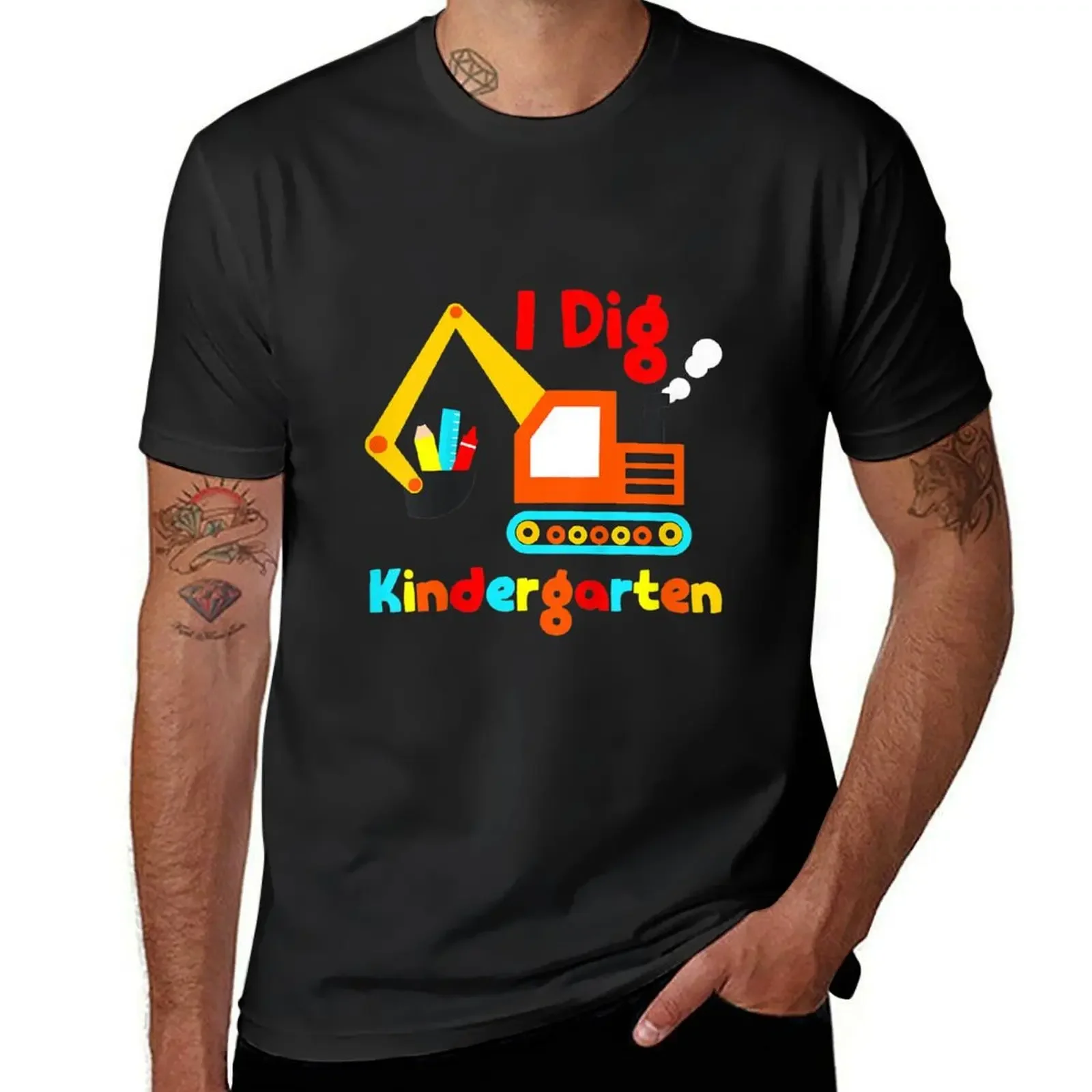 

Kids I Dig Kindergarten Truck Back to School T-Shirt street wear plus size tops vintage anime shirt men tshirt