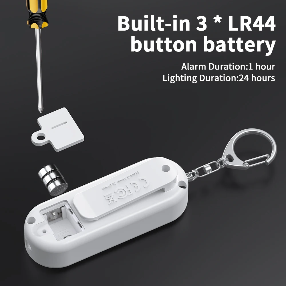 WSDCAM 125dB Self Defense Alarm With Back Clip Personal Safety Alarm Keychain Emergency Alarm Self Protection Accessories