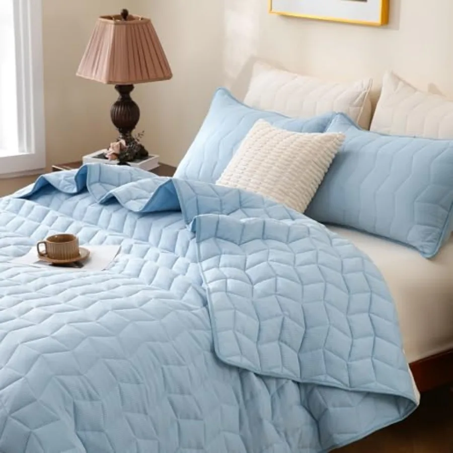 

Quilt Set Queen Size - Bedspread Oversized Lightweight Soft Quilted Bed Spread Coverlets Breathable Quilts Bedding Set for All