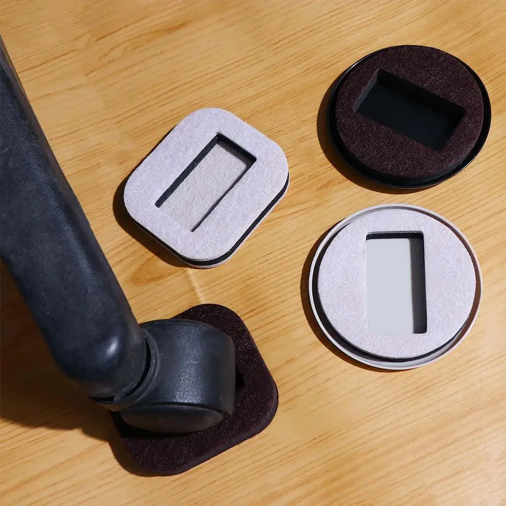 나무 바닥에 대한 소음 방지 자체 접착 펠트 패드 바퀴 스토퍼 의자 피팅 가구 캐스터 컵 바닥 보호대