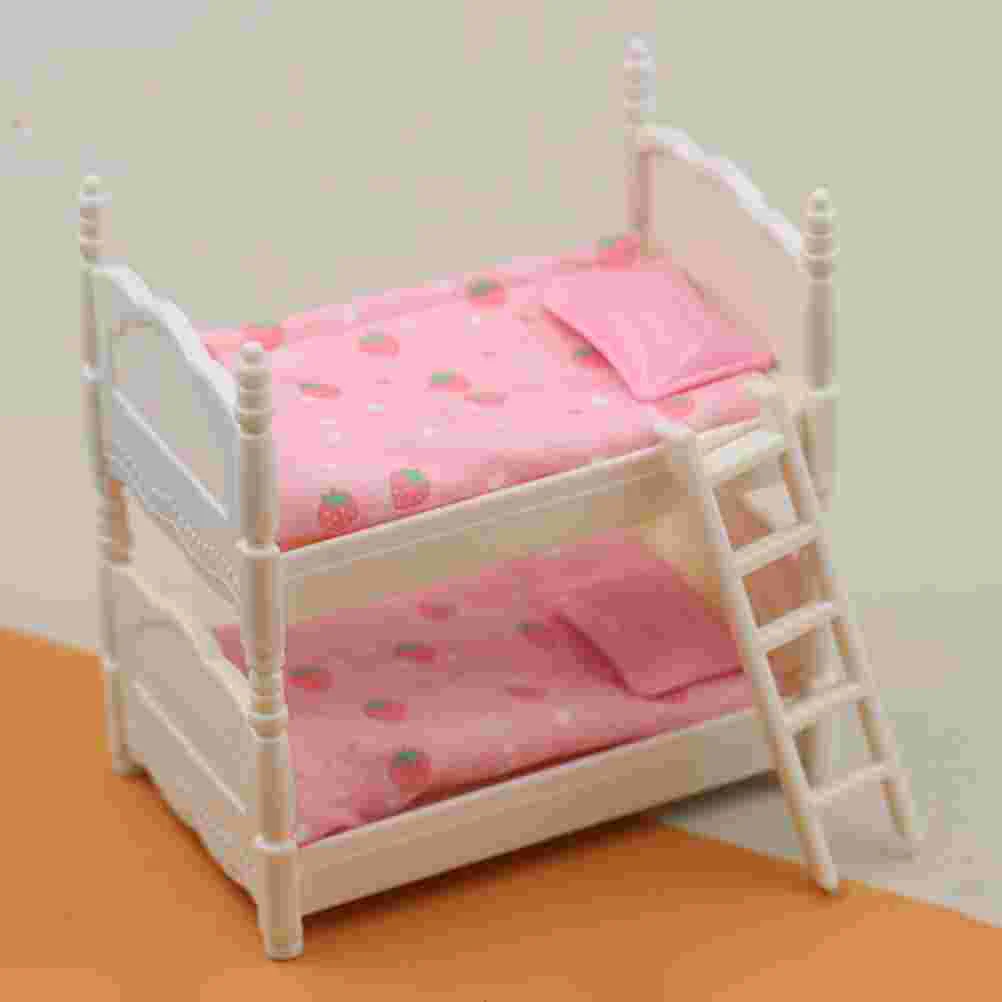 Bunk Mini Bedroom Miniature Furniture Ornament House Prop Kit Model Child