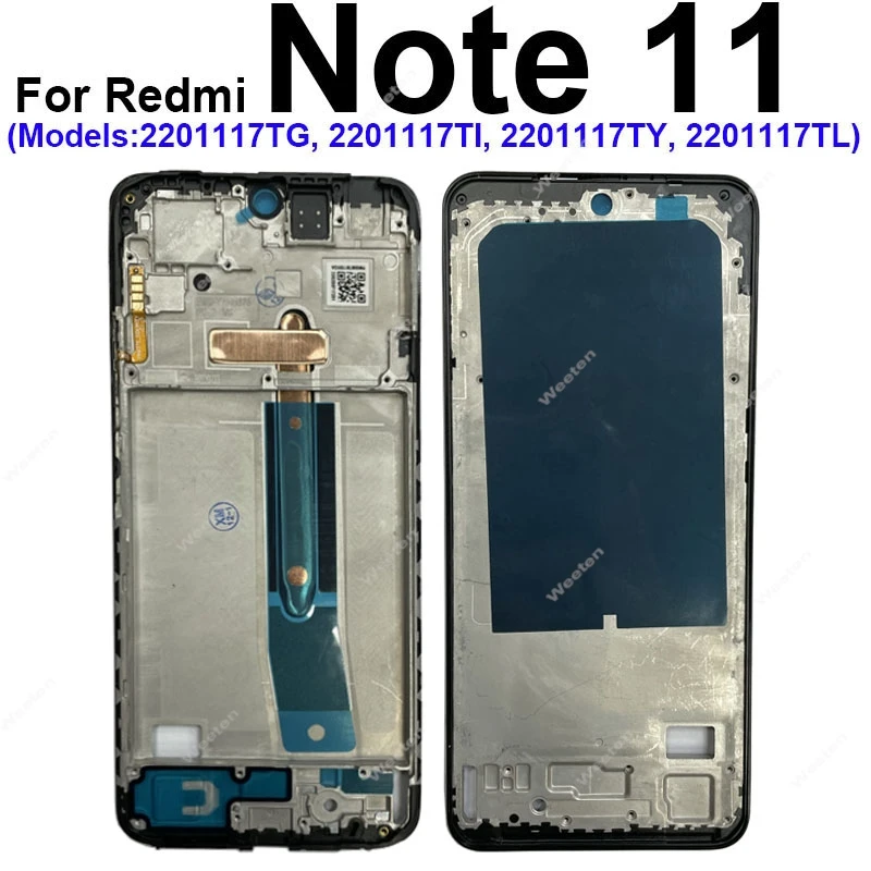 LCD Frame Cover For Xiaomi Redmi Note 11 11E 11R Pro Note 11S 11T Pro+ 5G Front LCD Frame Housing Cover Case Parts