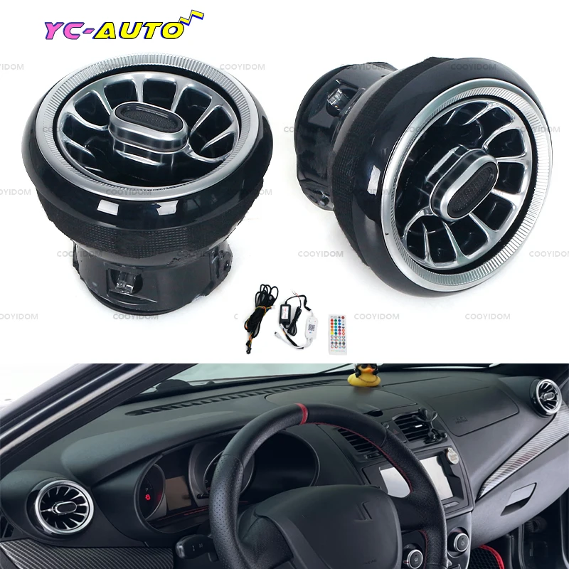 

2PCS For LADA Front Dashboard Air Condition Vent Outlet Turbo Interior Trim LED Ambient Lighting Car Accessories