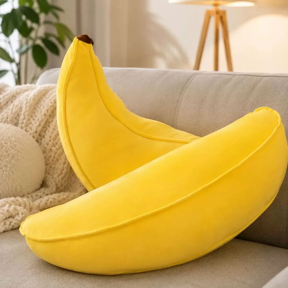Kids Toy Realistic Banana Plush Doll 40-60cm Yellow Banana Throw Pillow Cute Sleeping Fruit Doll Pillow Girlfriend Gift
