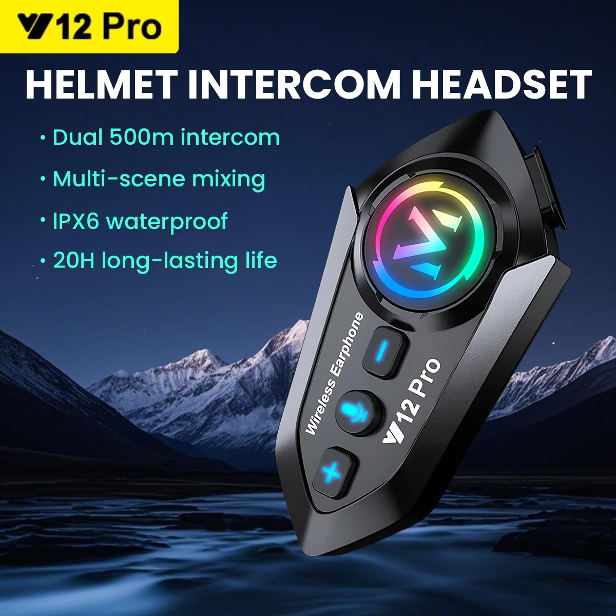 Y12 pro microfone duplo capacete da motocicleta fone de ouvido sem fio mãos-livres chamada à prova dwaterproof água leitor música alto-falante rádio fm fone de ouvido