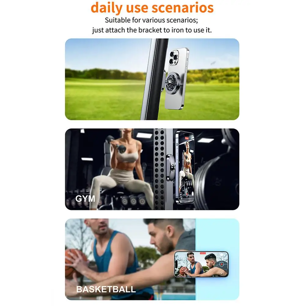 ที่ยึดโทรศัพท์ในรถยนต์สำหรับ Magsafe ที่ยึดโทรศัพท์ในรถกอล์ฟ แรงดูดแม่เหล็กสูงพิเศษ สำหรับสนามกอล์ฟ คลับ และโรงยิม