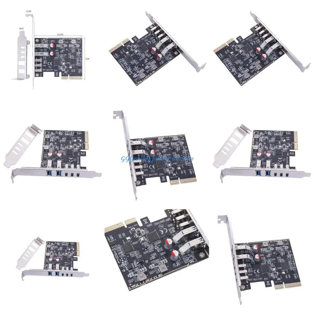 Tarjeta expansión USB H9EB 10 Gbps para uso escritorio con soporte tipo A y tipo C para varios sistemas operativos y