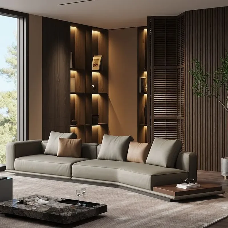 for Italian minimalist leather sofa horizon special-shaped modern simple living room villa large flat floor