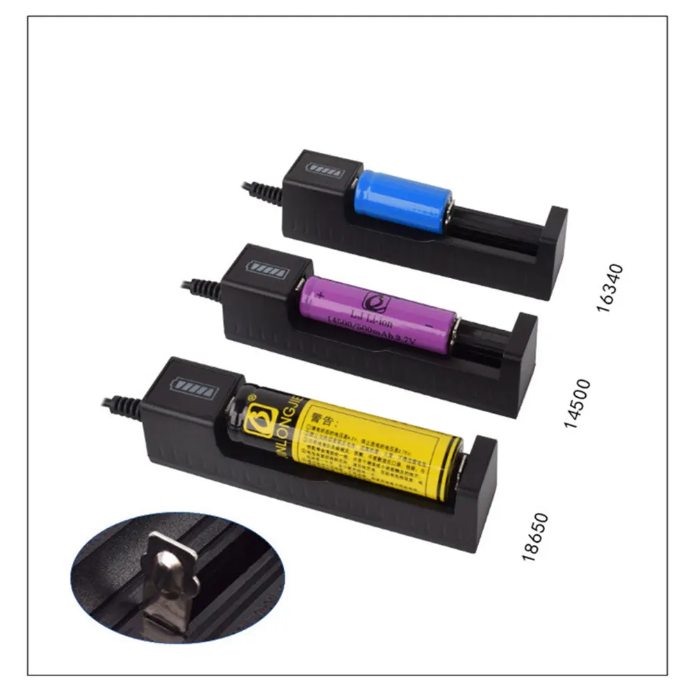 3.7V/4.2V Usb Battery Charger 18650 Charger Li-ion battery USB Independent Charging Portable Electronic 26650 14500 With Light