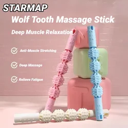 4 Ball Roller Muscles Massage Stick Relaxation Yoga Fitness Wolf Tooth Fascia For Calves Thighs Quadriceps Arms Forearms