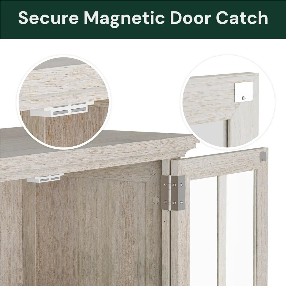 خزانة كتب من خشب البلوط الأبيض مقاس 72.8 بوصة مع أبواب وأدراج زجاجية - رف قابل للتعديل، تخزين كلاسيكي حديث لغرفة المعيشة والمكتب المنزلي (4 د) #6