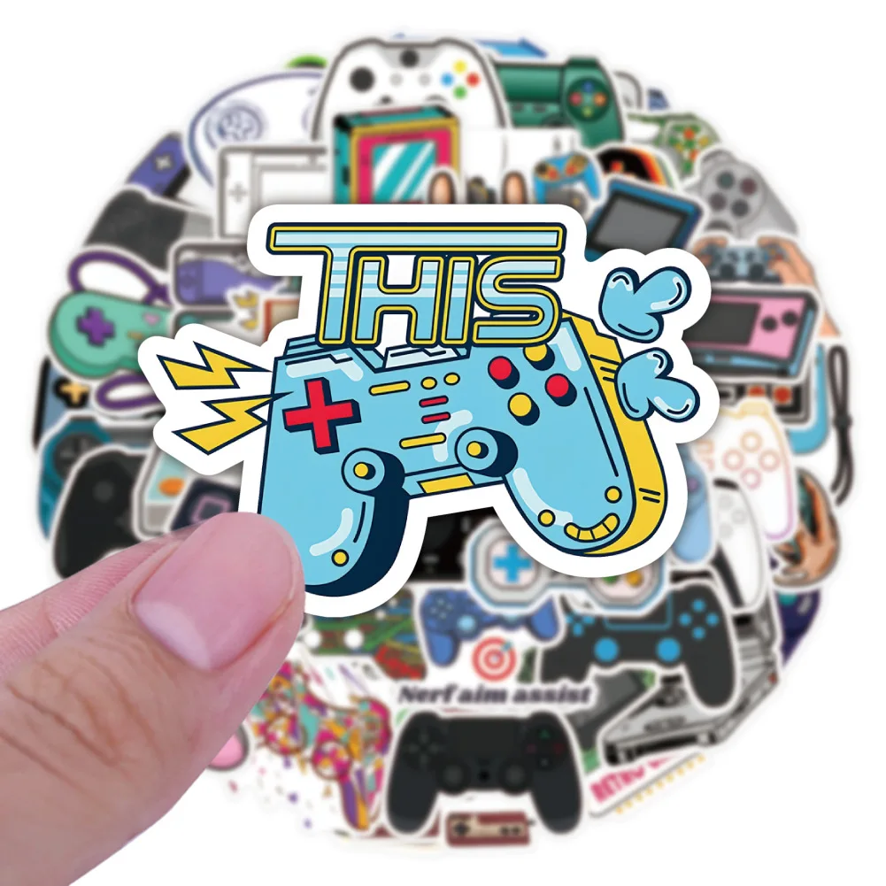 50Pcs Vintage Video Game Joypad Stickers for Laptop Skateboard Motor Bike Car Fridge Guitar Waterproof Sticker Pack Classic Toys