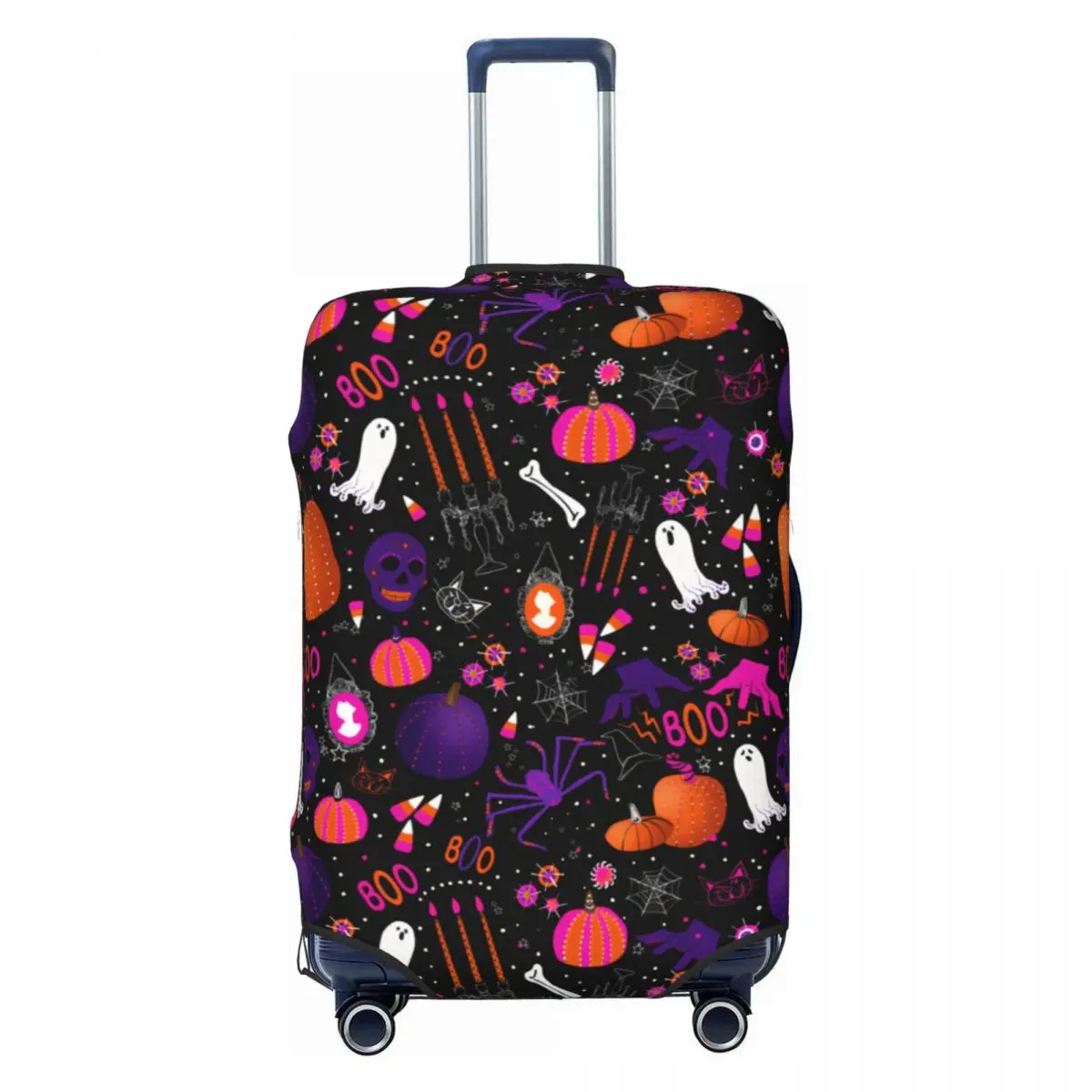 

Custom Halloween Pumpkins Ghosts Skull Party Luggage Cover Protector Fashion Travel Suitcase Protective Cover for 18-32 Inch
