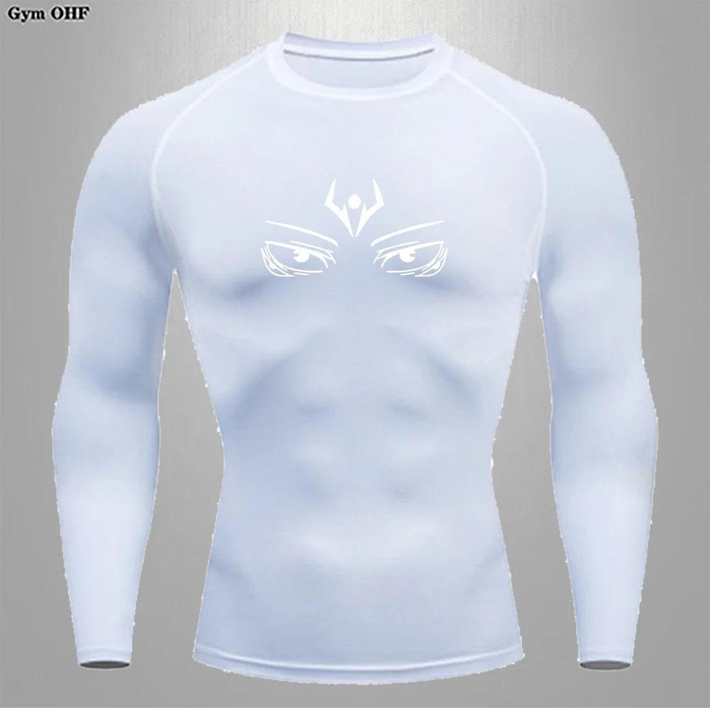 Graphic T Shirt Men's Clothing Long Sleeved Jogging Sports Fitness Compression Running Jujitsu Boxing Tee Sweatshirt Workout Top