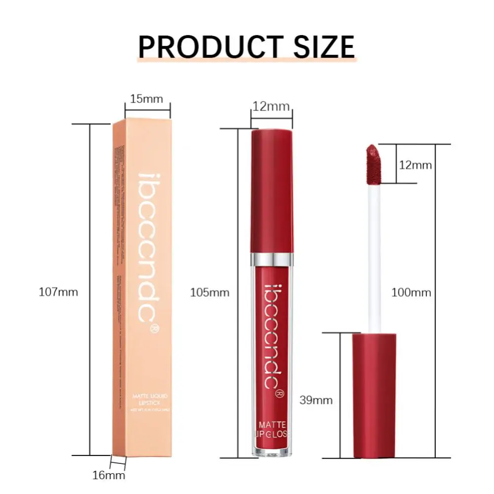 12 Kleur Fluweel Matte Lipgloss Waterdichte Langdurige Lip Glazuur Vloeibare Lippenstift Pigment Rode Vrouw Make-Up Lipgloss