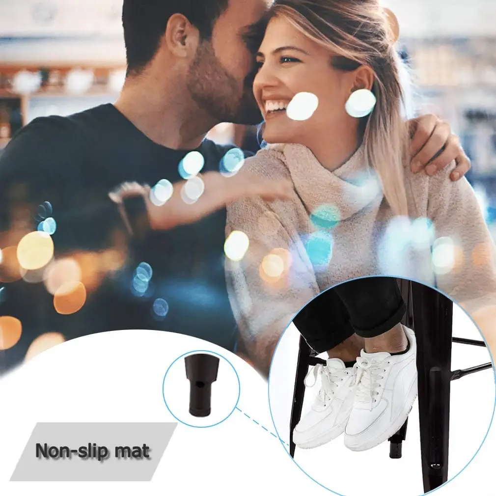 Metal  Stool  Height Adjustable 30 Inches Stackable Barstools Low Backrest Kitchen Chairs Patio Chairs Dining Stool Tolix Style 