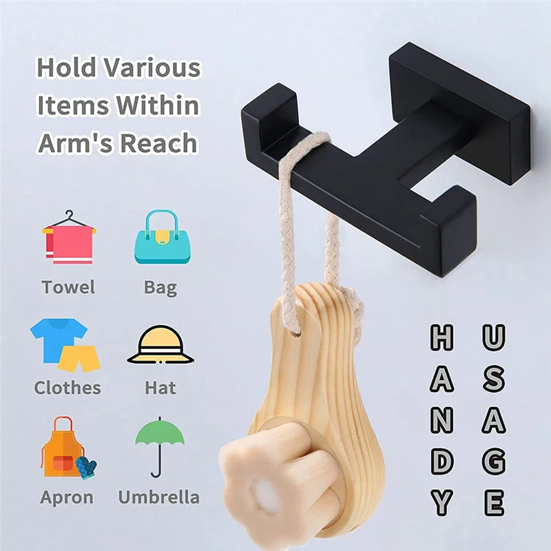 

Double Towel Hook , Stainless Steel Shower Bath Towel Holder, Bathroom Robe Hook, Modern Wall Hook