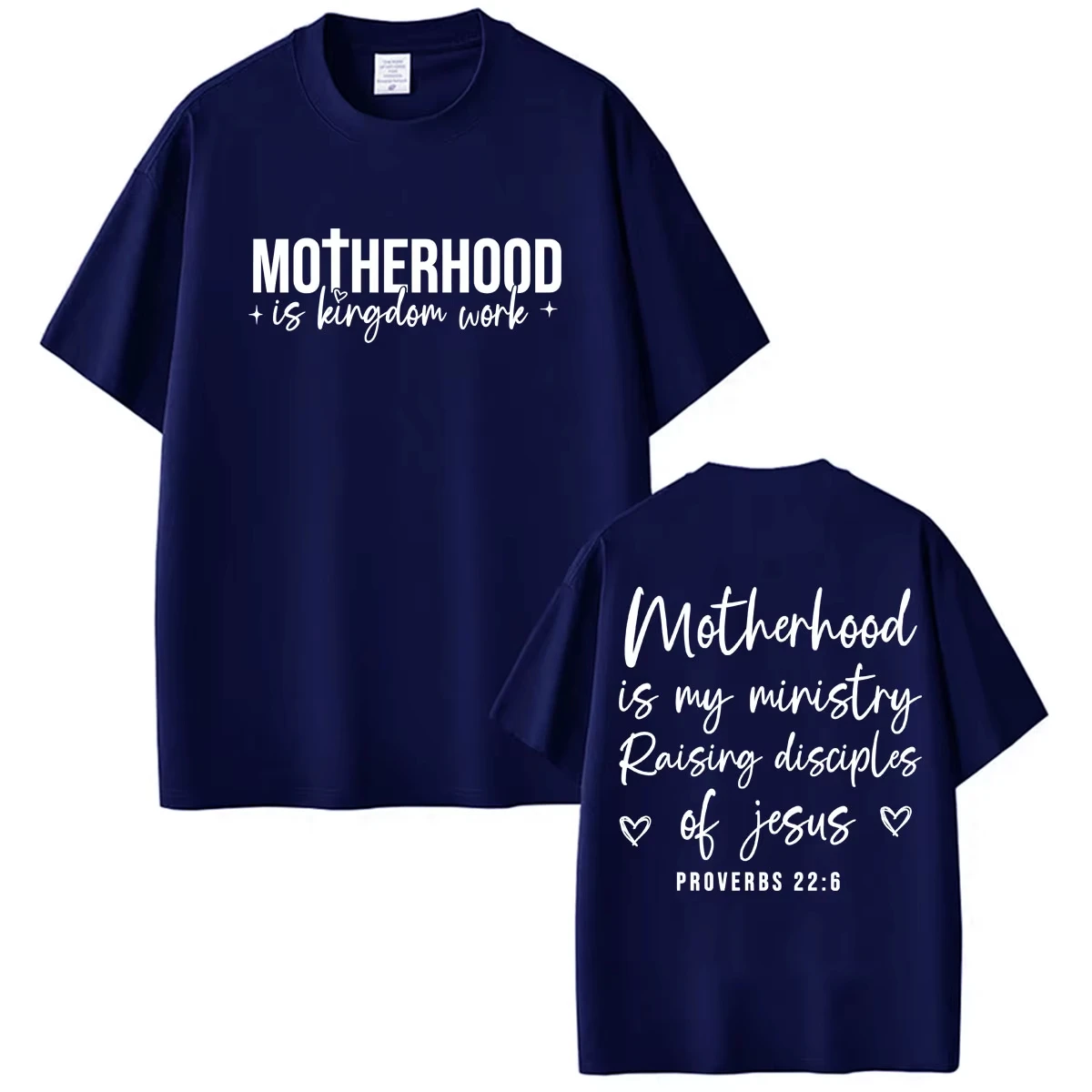 Christian Mom Motherhood Is Kingdom Work Print T Shirts Men Women Clothing Fashion Aesthetic T-shirt Summer Tops Cotton T-shirts