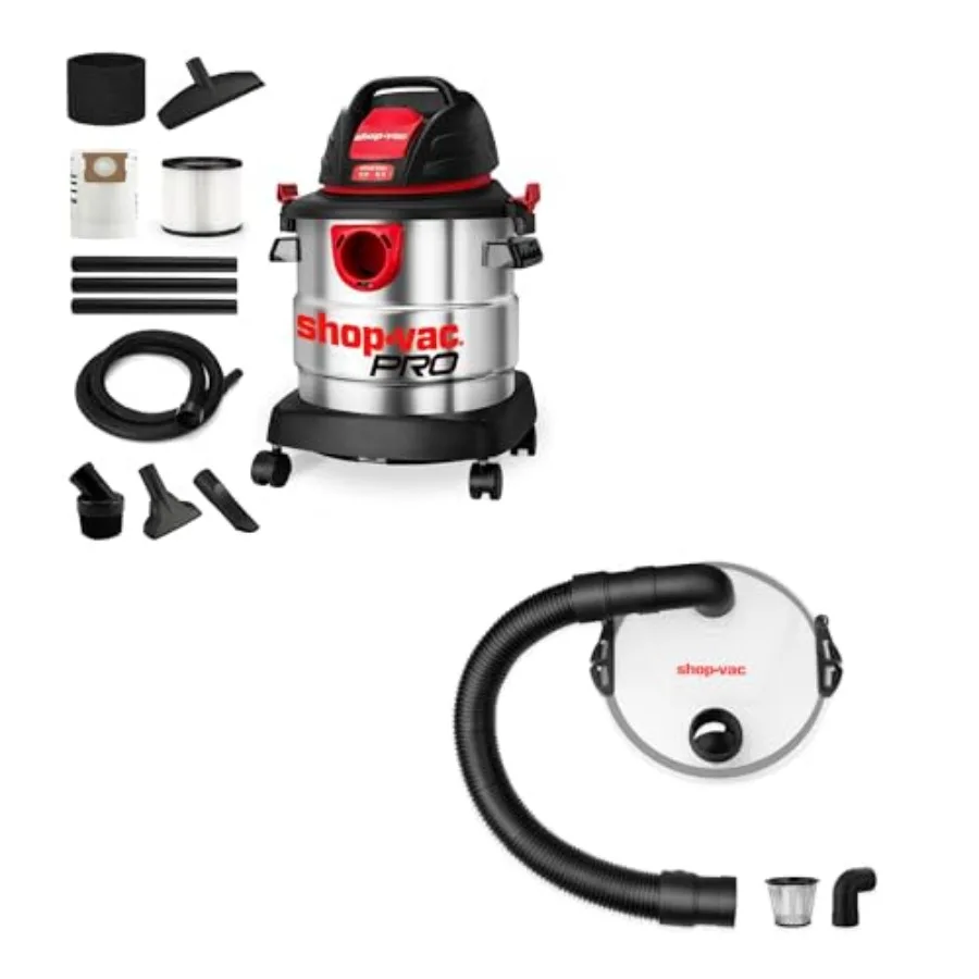 

Пылесос для сухой и влажной уборки и пылесборник на 5 галлонов, 4.5 л.с. (пиковая мощность)