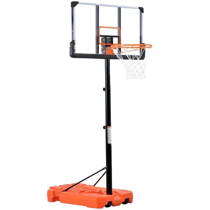 Portable adjustable height basketball stand and goal Orange sports equipment Suitable for teenagers and adults, sturdy and durab