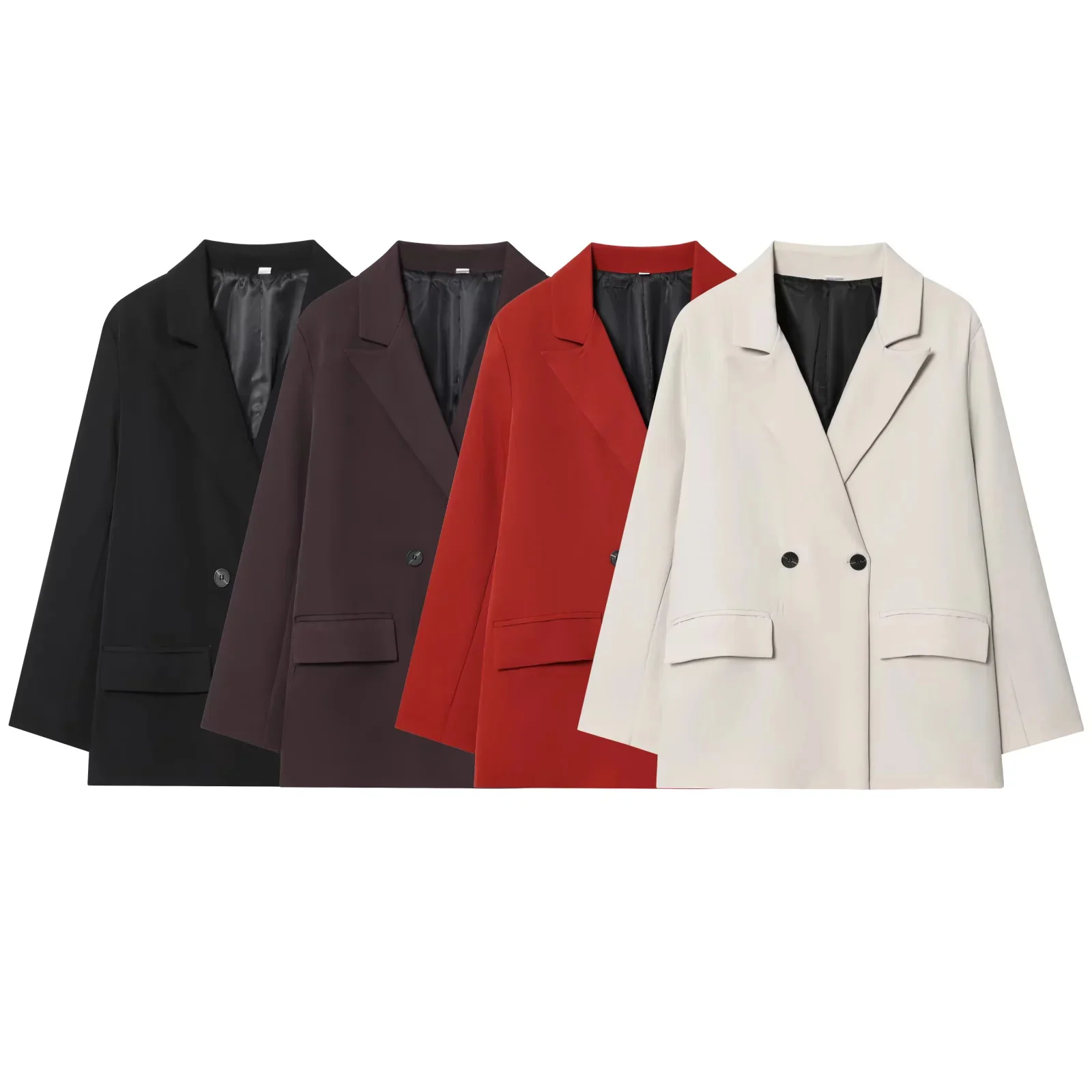 KONDALA 2025 سترات نسائية بنية اللون لخريف وشتاء موضة رسمية أنيقة بياقة مقلوبة سترات نسائية أنيقة متينة