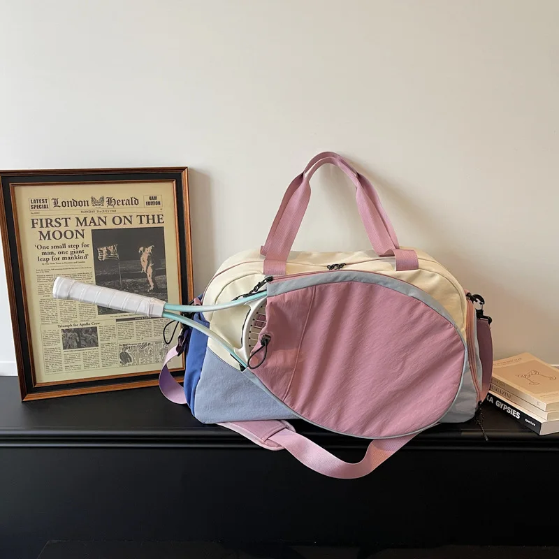 multifunctional-color-block-tennis-badminton-bag-large-capacity-travel-shoulder-bag-lightweight-outdoor-luggage-short-trip