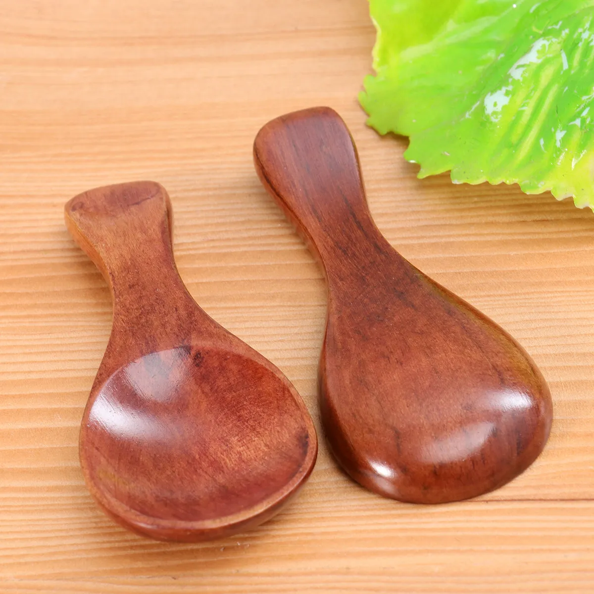 

4Pcs Baby Feeding Spoons Natural Wood Mini Short Handle Wooden Spoons Ice Cream Sugar Jam Salt Coffee Kitchen Gadgets