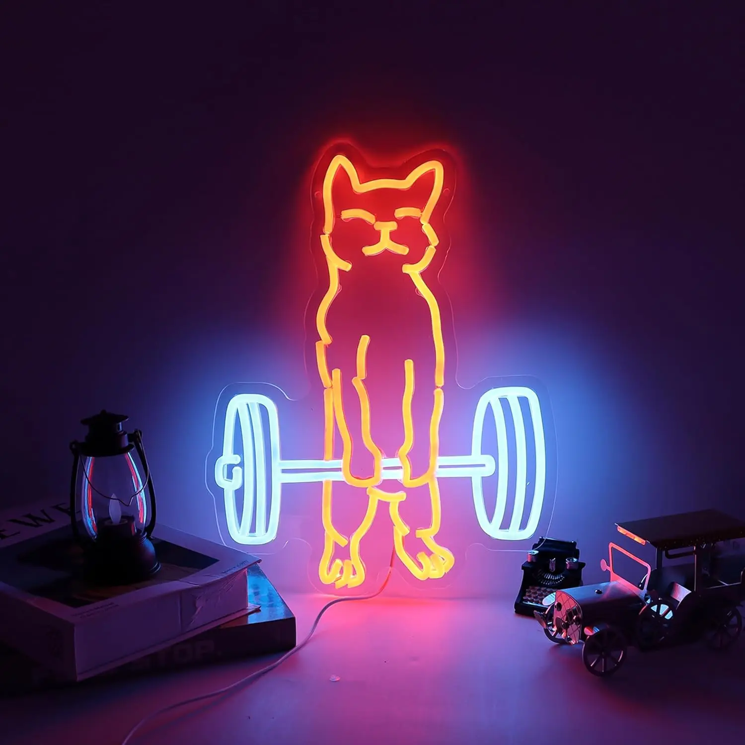Cat Do Gym Neon Sign USB Dimmable LED Neon Light Sign for Drink Bar Man Cave Bedroom Hotel Shop Garage GameRoom Party Wall Decor