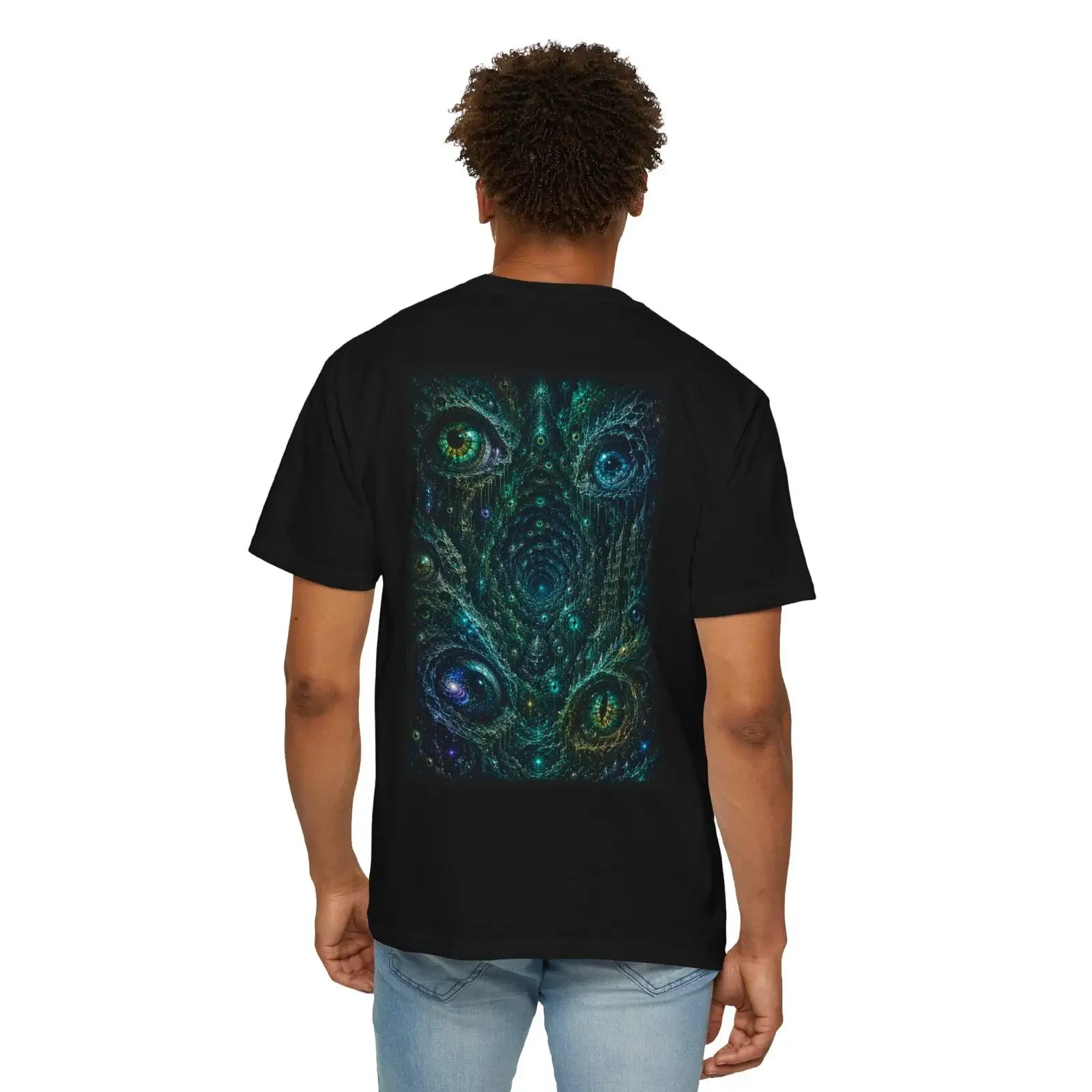 Back Print All Seeing Eyes T Shirt Psychedelic Festival Trippy Rave Mystic Eye Psytrance Clothing vintage Washed