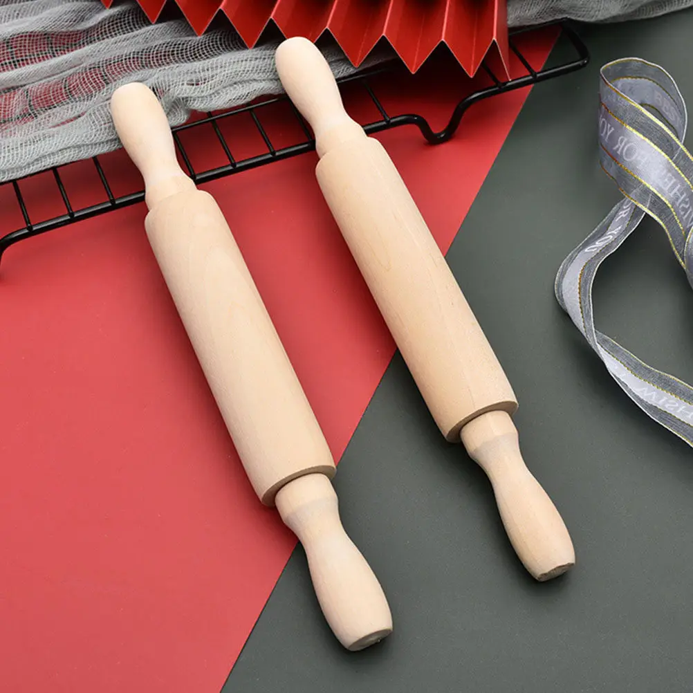 4Pcs Wood Rolling Pins Baking Tool Multi-Function Dough Stick Smooth Polished Kitchen Rolling Rods for Cookie Pasta Pizza