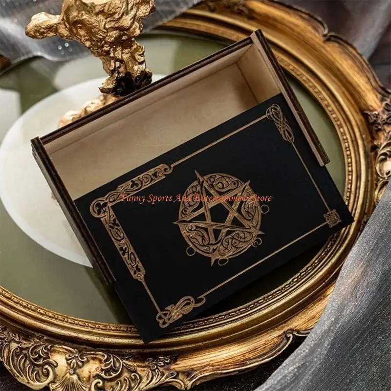 

C4DE Tarot Cards Storage Box Astrologys Trinkets Box Push Pull Storage Container