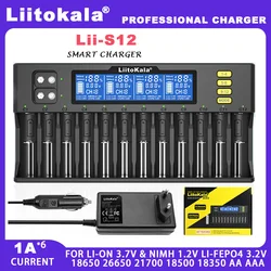 LiitoKala Lii-S12 Lii-600  Lii-S8 18650 LCD Battery Charger For 20700 26650 21700 14500 10440 16340 1.2V 3.7V 4.2V Lion Battery