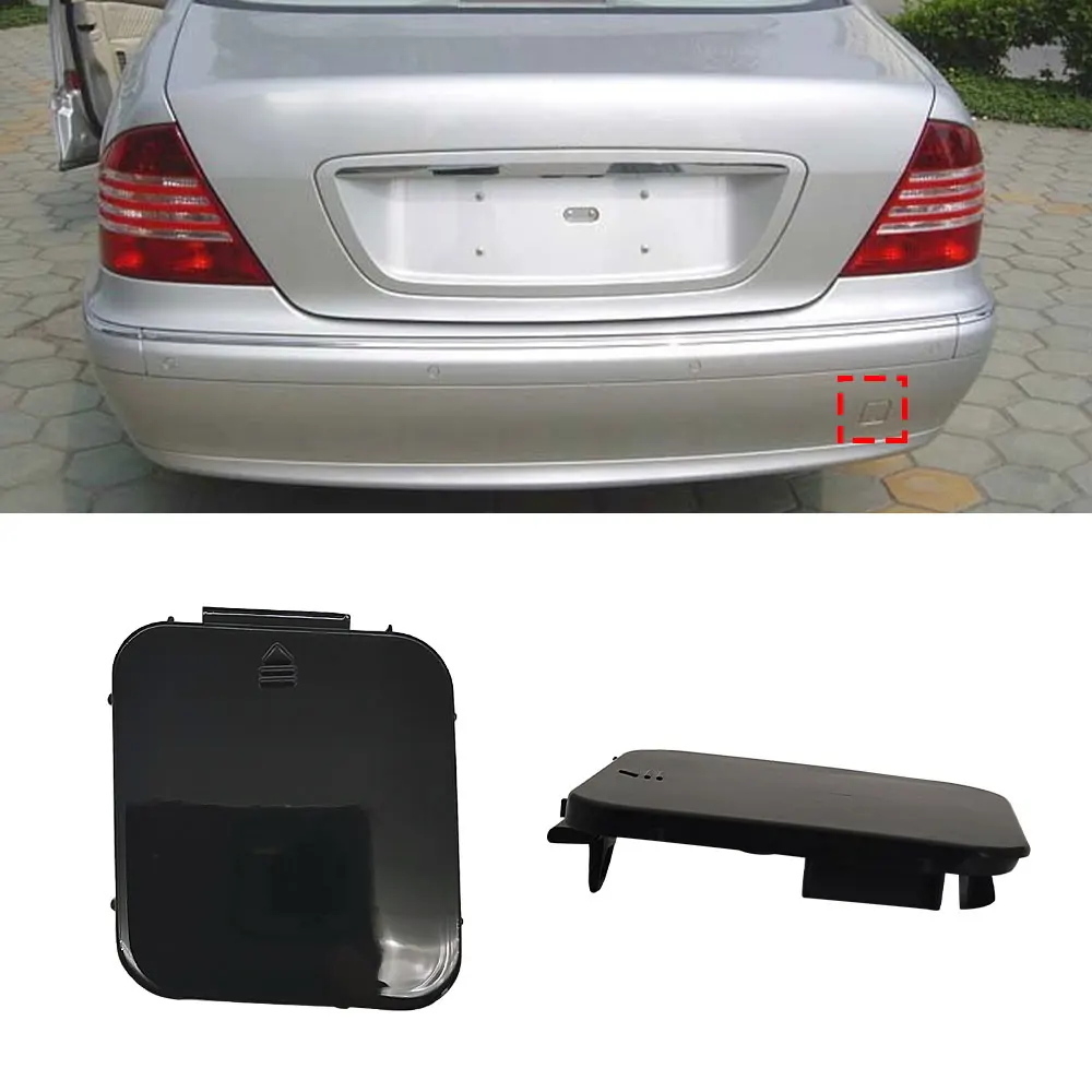 For Mercedes W220 Car Rear Bumper Tow Hook Cover Cap Black For Benz S Class 1998-2005 S300 S320 S350 S400 S500 S600 2208850423