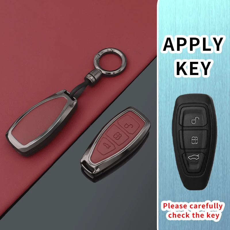 Metal Leather Key Case For Ford Puma Escape Edge Kuga Ecosport Mondeo Focus Fiesta ST Line car key gadgets accesorios para llave