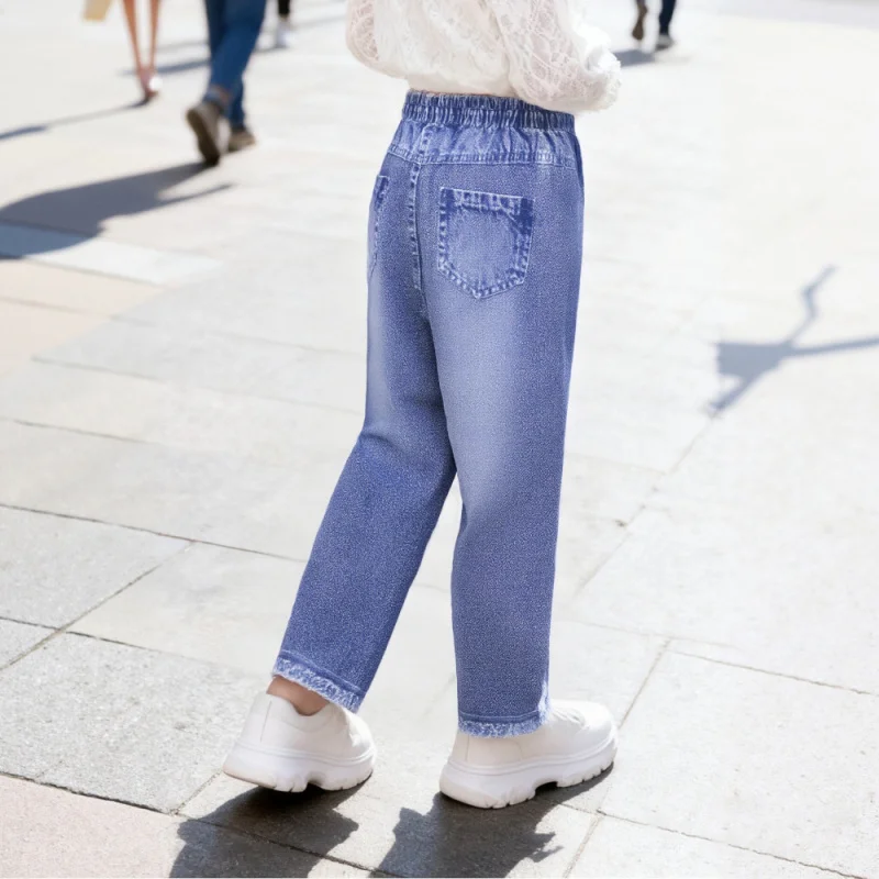 Girls' Cute Cartoon Imitation Jeans —— Unicorn and rainbow prints convey magical charm!
