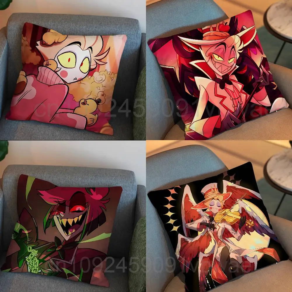 most mysterious Alastor Lucifer Hazbin Hotel Cushion Cover Suitable For Sofa Car Bedroom Office Cushions Decorative Pillow Case