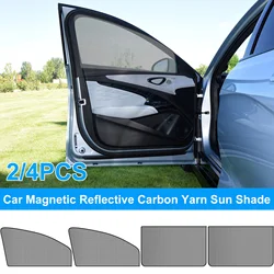 2/4Pcs Magnetic Car Window Sunshade Cover Summer UV Protection Mesh Curtain Privacy Protect Sunshade Curtain Auto Accessories