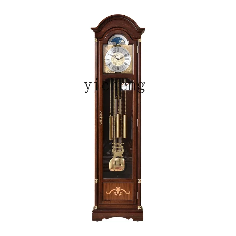 

Mechanical Floor Clock Living Room Chinese Retro Vertical Watch Villa Large Pendulum Clock Small