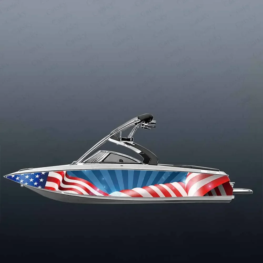 

Flying American Flag Eagle Stripe Boat Sticker Pet Boat Sticker Vinyl Waterproof Wrap Graphic Boat Decoration Wrap Decal Gift