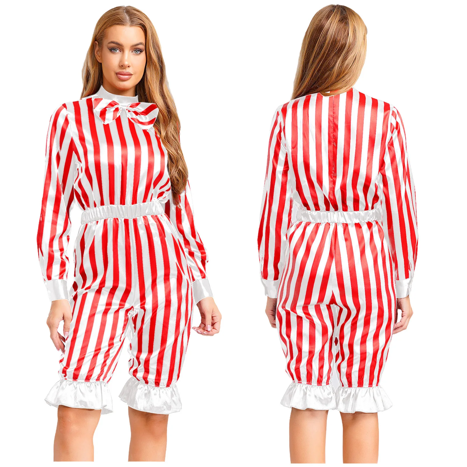

Women Carnival Wicked Clown Circus Ringmaster Cosplay Costumes Female Clown Role Play Jumpsuit for Halloween Birthday Outfits