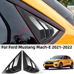 2Pcs Car Rear Side Window Scoop Louvers Cover Window Visor Cover ABS Fit for Ford Electric Horse Mustang Mach-E 2021-2022