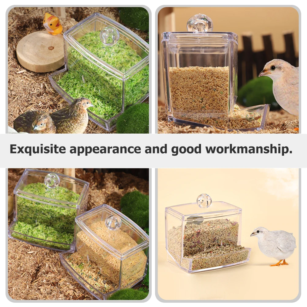 

2pcs Automatic Bird Feeder Durable Transparent Cage Accessories for Parrot Pet Small Birds Canary Rutin Chicken Supply Easy