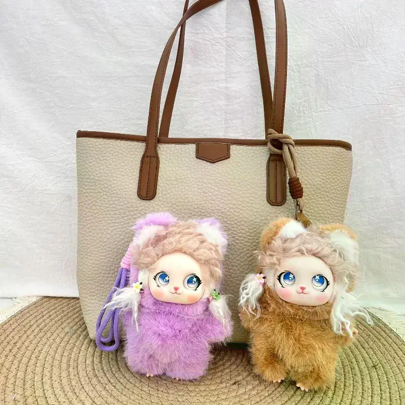 Cute Cartoon Fluffy Curly Hair Vinyl Face Plush Doll Pendant Backpack Hangings Decoration Gifts