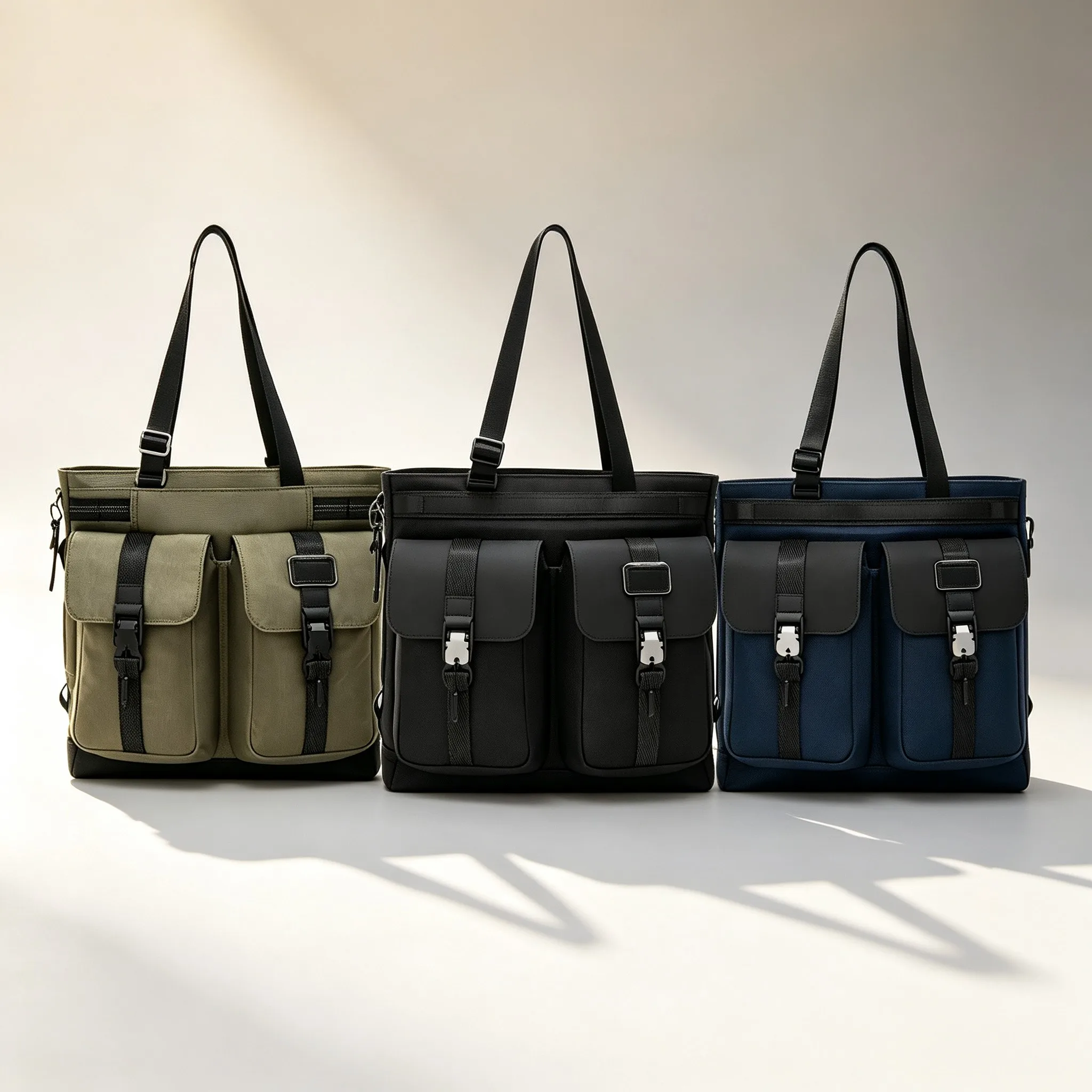 Minimalist Nylon Tote Bag for Men, Business Daily Commute Casual Crossbody Shoulder Bag Daily Work Handbag