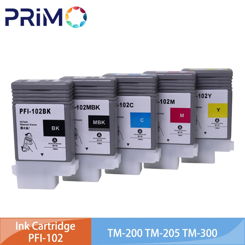 PFI-120 PFI120 130ML 5Pcs/Set Pigment Ink Cartridge Compatible for Canon TM-200 TM200 TM-205 TM205 TM-300 TM300 TM-305 TM305